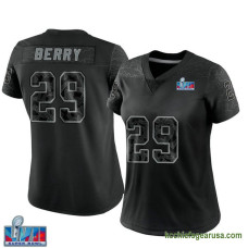 Womens Kansas City Chiefs Eric Berry Black Limited Reflective Super Bowl Lvii Patch Kcc216 Jersey C1631